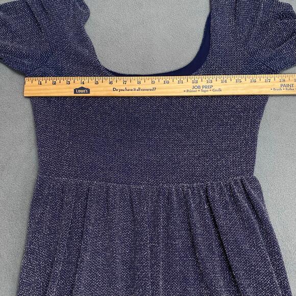 Free People Sparkle Deep Scoop Neck Back Mini Skater Dress Womens M/L? Concert - Picture 9 of 15